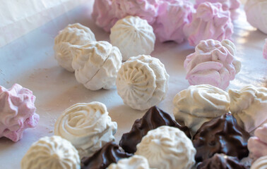 marshmallow sweet postre close up