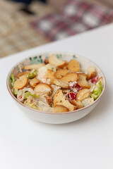 close-up of vegetable salad in the kitchen in bowl