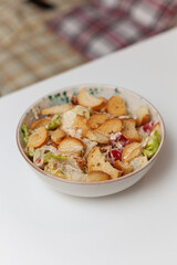 close-up of vegetable salad in the kitchen in bowl