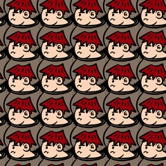 seamless pattern of cute man cartoon