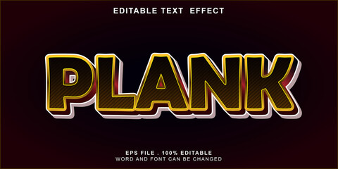 text effect editable plank