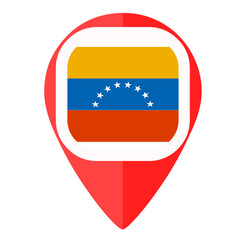 Venezuela flag pin marker navigator locator map