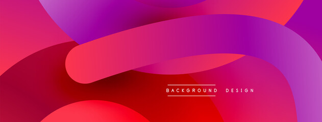 Abstract overlapping lines and circles geometric background with gradient colors