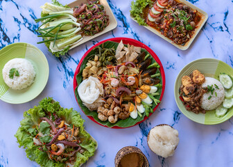 Spicy Thai Salads and Mixed Spicy Thai Food