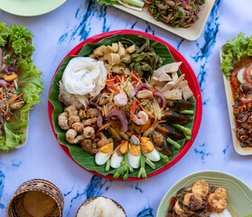 Spicy Thai Salads and Mixed Spicy Thai Food