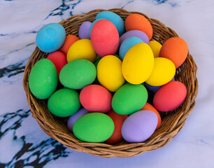 coloured preserved eggs