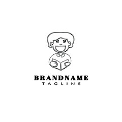 choir logo cartoon icon design black isolated vector illustration