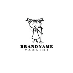 flat choir logo cartoon icon design template black isolated vector illustration