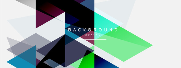 Color triangles composition, geometric abstract background. Techno or business concept, pattern for wallpaper, banner, background, landing page