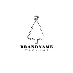 christmas tree logo cartoon icon design template black isolated vector concept