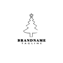 christmas tree logo simple icon design template black isolated vector illustration