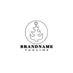 christmas tree logo icon design template black isolated vector illustration