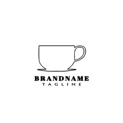 cup cartoon logo design template icon black isolated vector illustration
