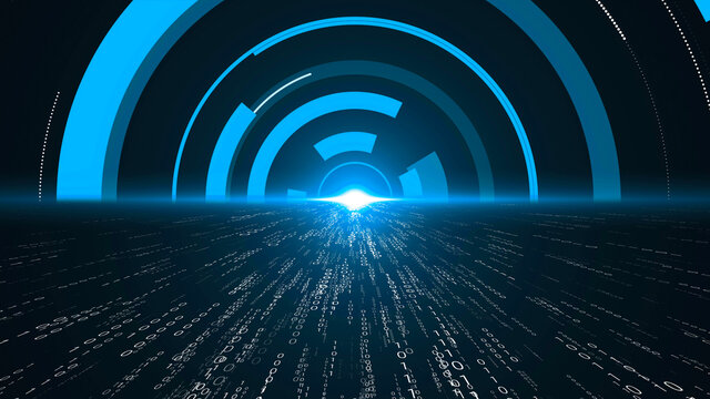 Visionary programming and coding of future software . 3D rendering computer graphic .