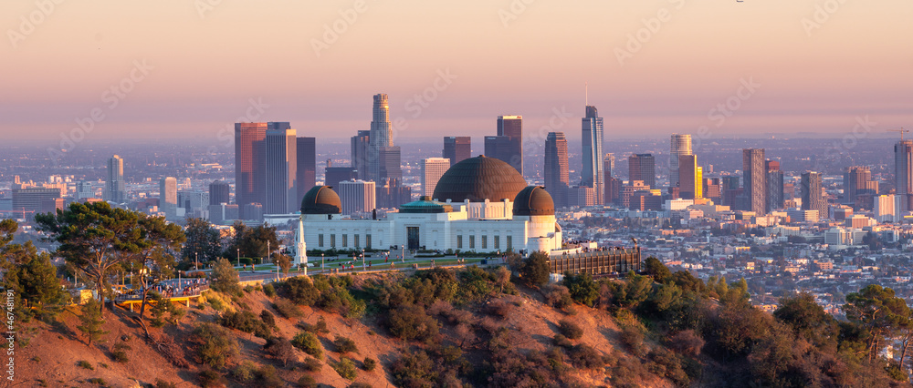 Canvas Prints griffith observatory and los angeles city skyline at sunset