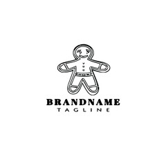 gingerbread man logo icon design template black isolated vector