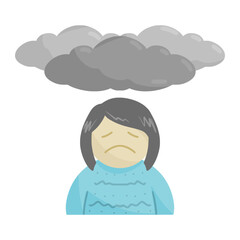 depression for mental health color illustration