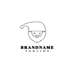 santa claus logo cartoon icon design black isolated vector illustration