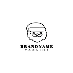 santa claus logo cartoon icon design template black isolated illustration