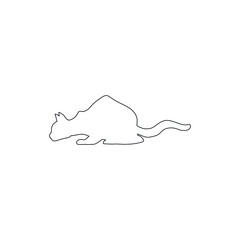 Cat Continuous one line art drawing.