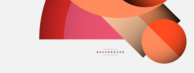 Geometric abstract background. Round shapes, circles, lines composition for wallpaper banner background or landing page