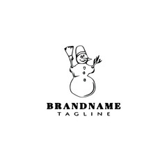 snowman logo icon design template vector illustration