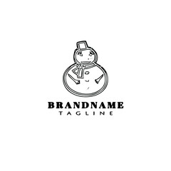 snowman logo icon design template vector