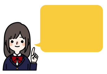 人物イラスト_女子高生_吹き出し