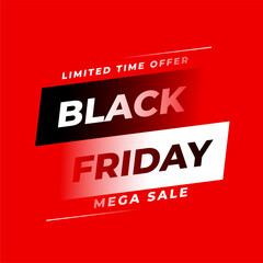 black friday mega sale red poster design