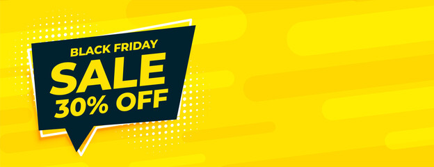 discount and sale yellow banner for black friday