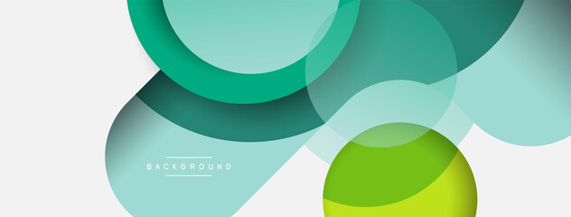 Vector round shapes circles minimal geometric background. Vector illustration for wallpaper banner background or landing page