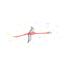 flying flamingo  bird  , cartoon vector illustration