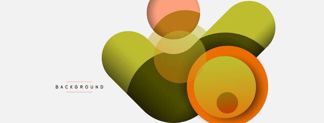Vector round shapes circles minimal geometric background. Vector illustration for wallpaper banner background or landing page