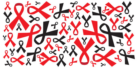 Fototapeta na wymiar world AIDS day ribbon background pattern