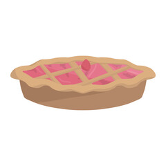 pie cake slice for thanksgiving color illustration