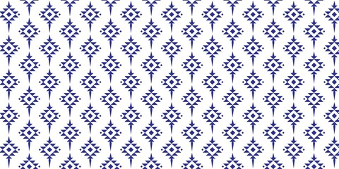 Tribal Ethnic Geometric Pattern Swatches Blue Vector Background Design for Motif Print, Banner, Backdrop.