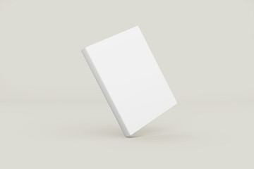 Realistic 3D mockup blank white book hardcover