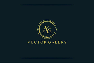 Letter Aa Logo. Initial Letter Design Vector Luxury Colors