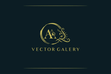 Fototapeta na wymiar Letter Aa Logo. Initial Letter Design Vector Luxury Colors