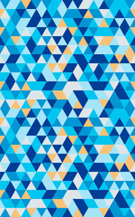 Isometric Vector Seamless triangular Pattern with geometric shapes. Endless Polygon texture for wallpaper, web page background, surface texture. Trendy design. Vector illustration.