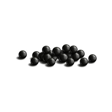 recommend clip art: Realistic pile black caviar sturgeon fish, vector food illustration close up view isolated on a white background.