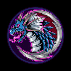 the dragon as an e-sport logo or mascot and symbol look cool