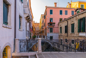 Fototapeta na wymiar Small bridges in Venice, Italy
