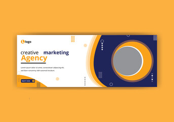 Marketing agency facebook cover and banner template