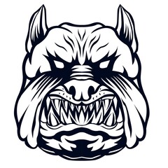 angry bulldog head vector illustration