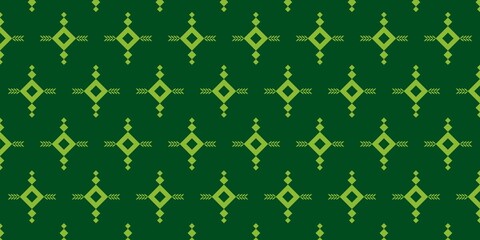 Tribal Ethnic Geometric Pattern Swatches Emerald Vector Background Design for Motif Print, Banner, Backdrop.