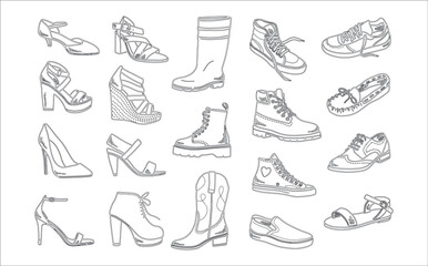 Line shoes icon for project design