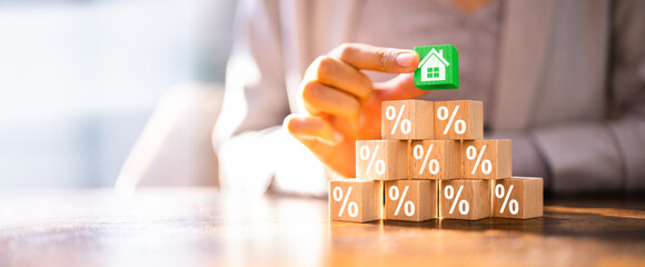 Real Estate Mortgage Percentage - obrazy, fototapety, plakaty