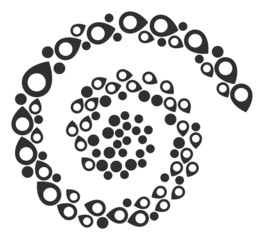 Map pointer icon spiral collage. Map pointer icons are scattered into twirl vector illustration. Abstract spiral done from scatter map pointer symbols.