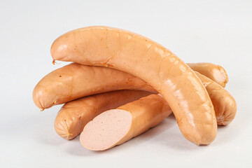 Natural meat sausages with minced meat